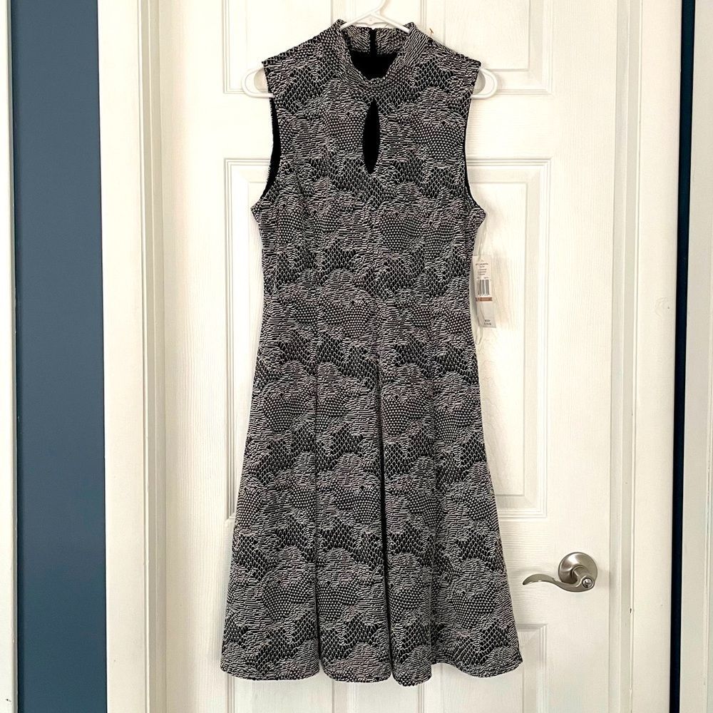 Sharagano Stretch Petite Halter A Line Dress